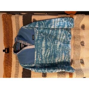 Lands' End Women's Blue Tie Dye Snap Pullover Jacket Sz Small